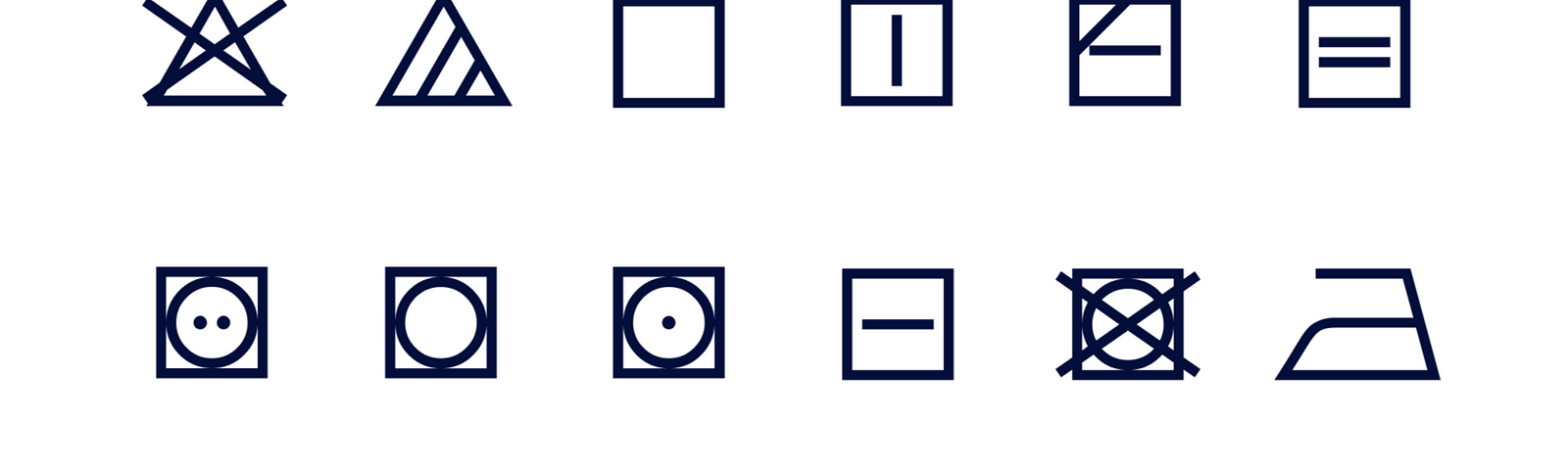 The current laundry symbols/icons designed by GINETEX