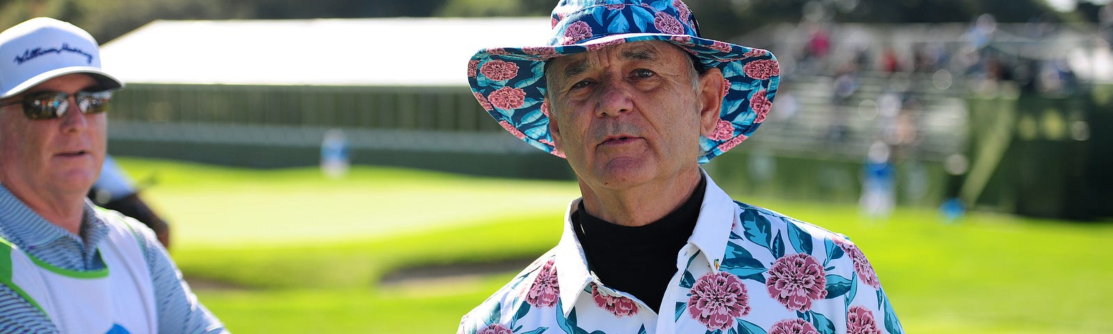 Photo of Bill Murray at the Pebble Beach Golf Tournament in 2017.