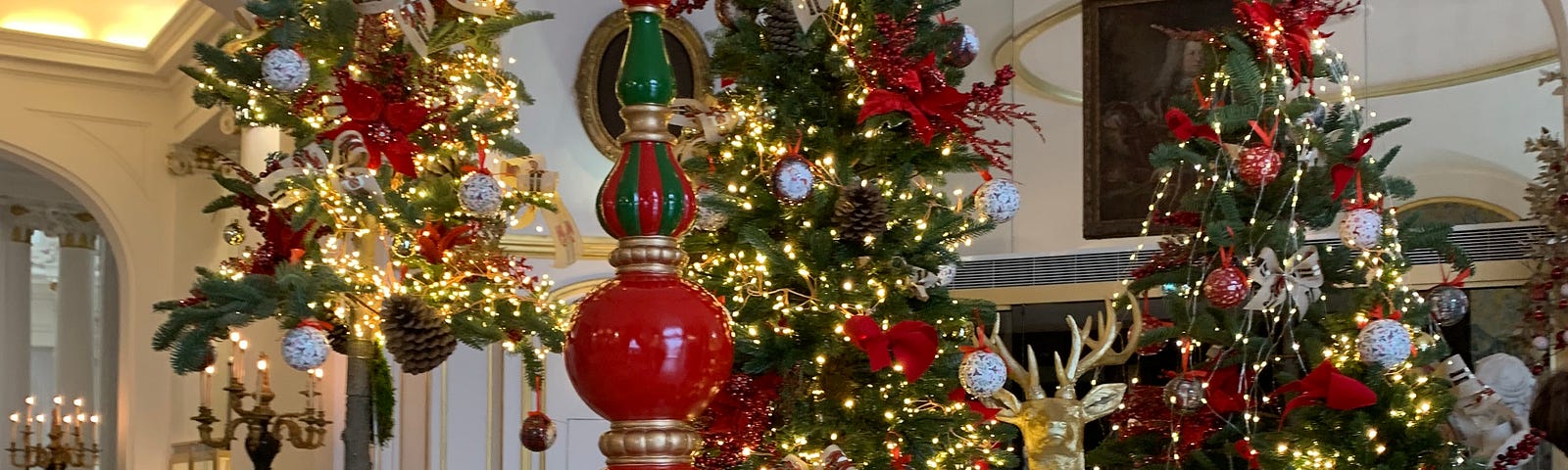 Christmas decorations in a hotel in Nice, France.