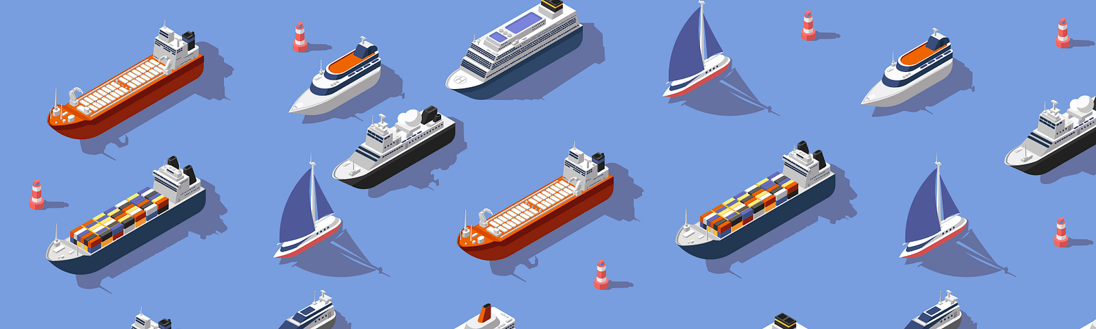 various boats representing types of industries