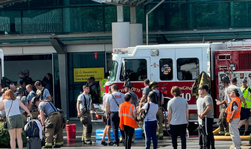 Fire Accident at Charlotte Airport Parking