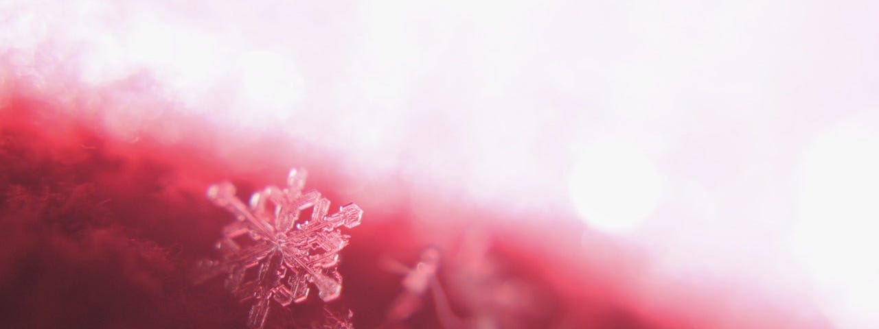 Snowflake on red