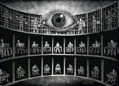 Ilustracion del libro Vigilar y Castigar