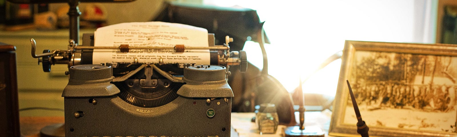 Antique typewriter as example of tools we use in writing