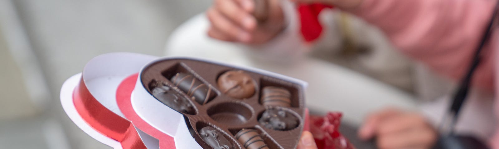 Box of Valentine’s Day chocolates