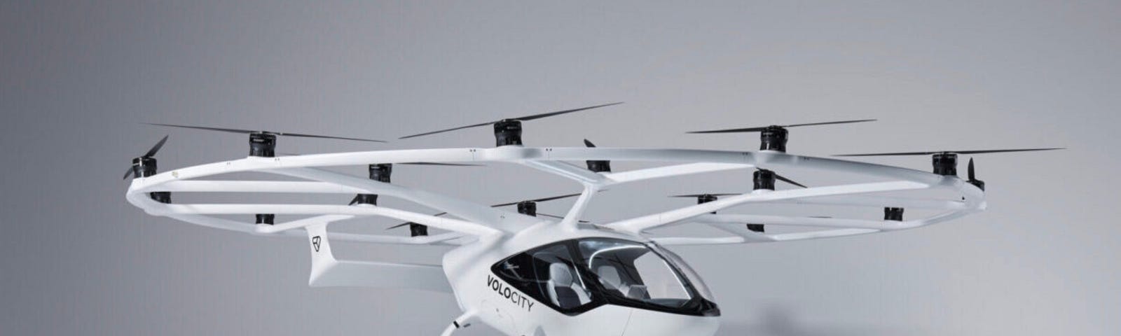 An overall view of the VoloCity eVTOL from Volocopter on full display