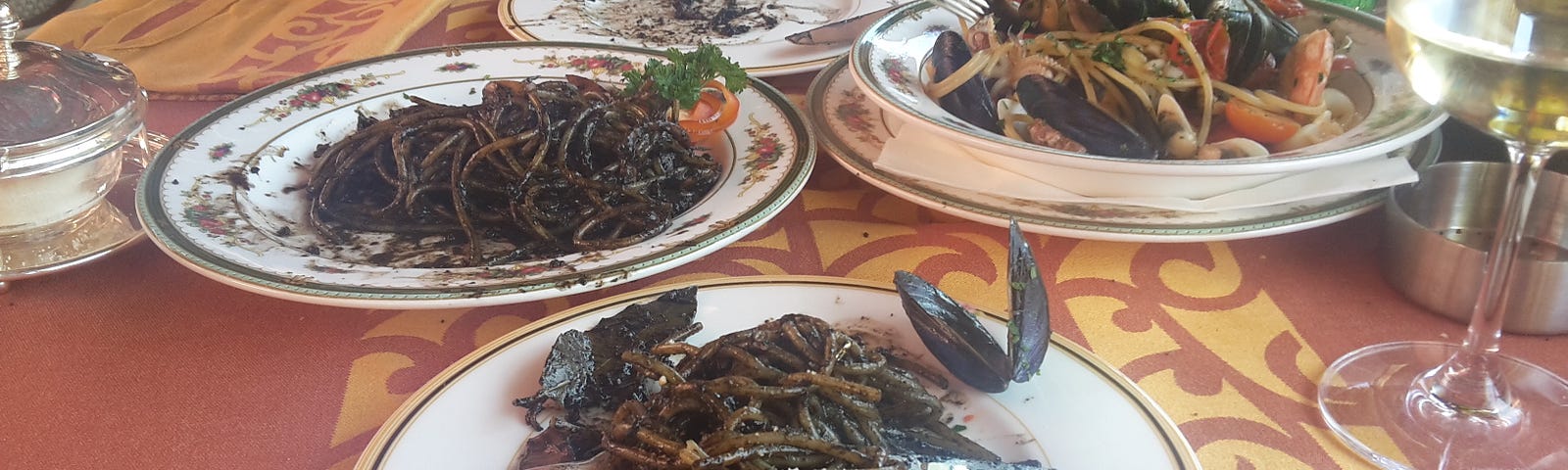 plate of Spaghetti in Squid ink