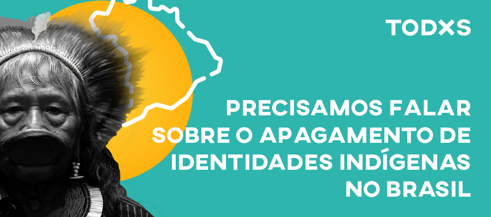 A imagem é o cabeçalho da publicação, com uma foto de uma pessoa indígena em preto e branco na lateral esquerda, com o contorno do mapa do Brasil no fundo. O texto é o título do post no blog.