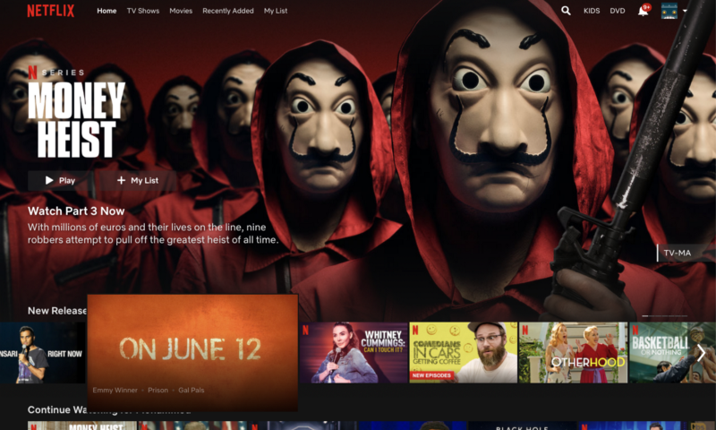 Netlfix’s Home screen