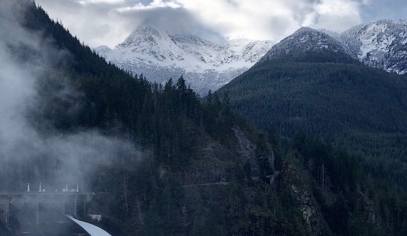 Mountains and a river