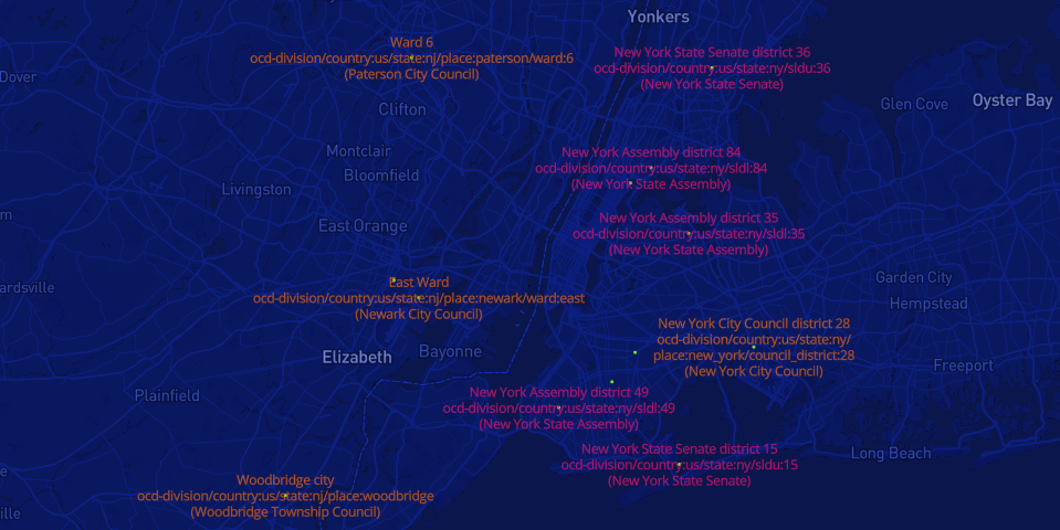 Samples of Open Civic Data Identifiers in the New York City region