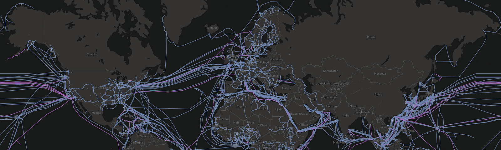 Global internet infrastructure map