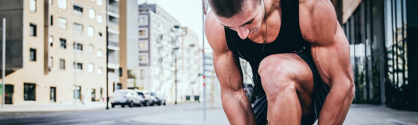 Man getting ready for a run