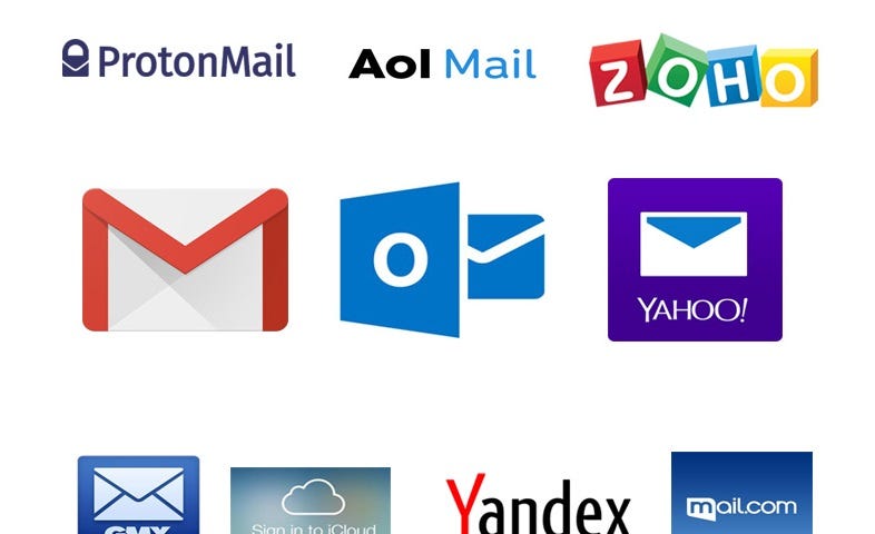 top list of email providers