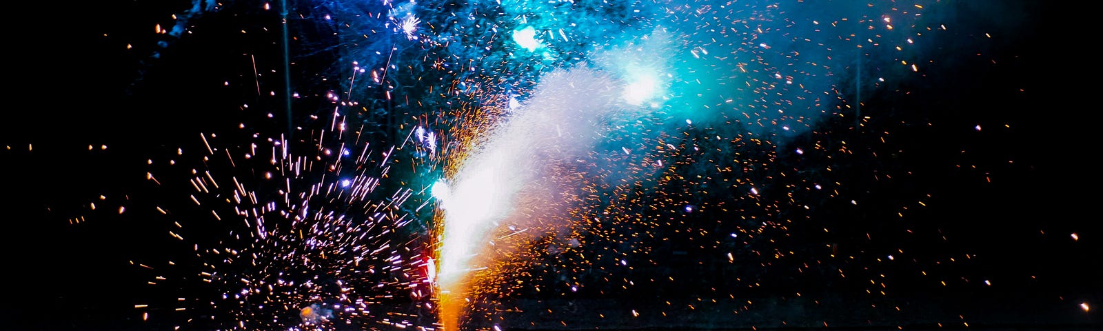 A small but colourful fireworks display