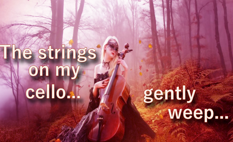 The strings on my cello gently weep