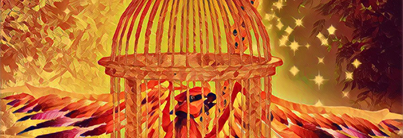 Bird in a gilded cage.