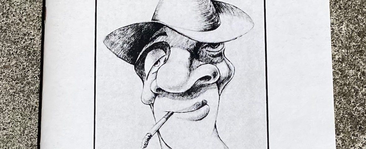 a black and white magazine cover from Nerve Cowboy 1998 with a drawing of a cowboy