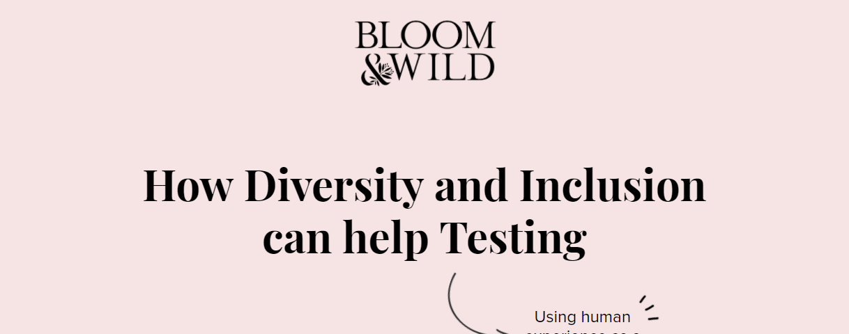 Title slide titled “How diversity and inclusion can help testing”.