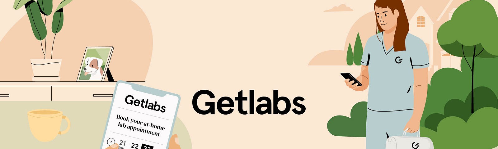 Getlabs patient booking an at-home lab appointment with a phlebotomist