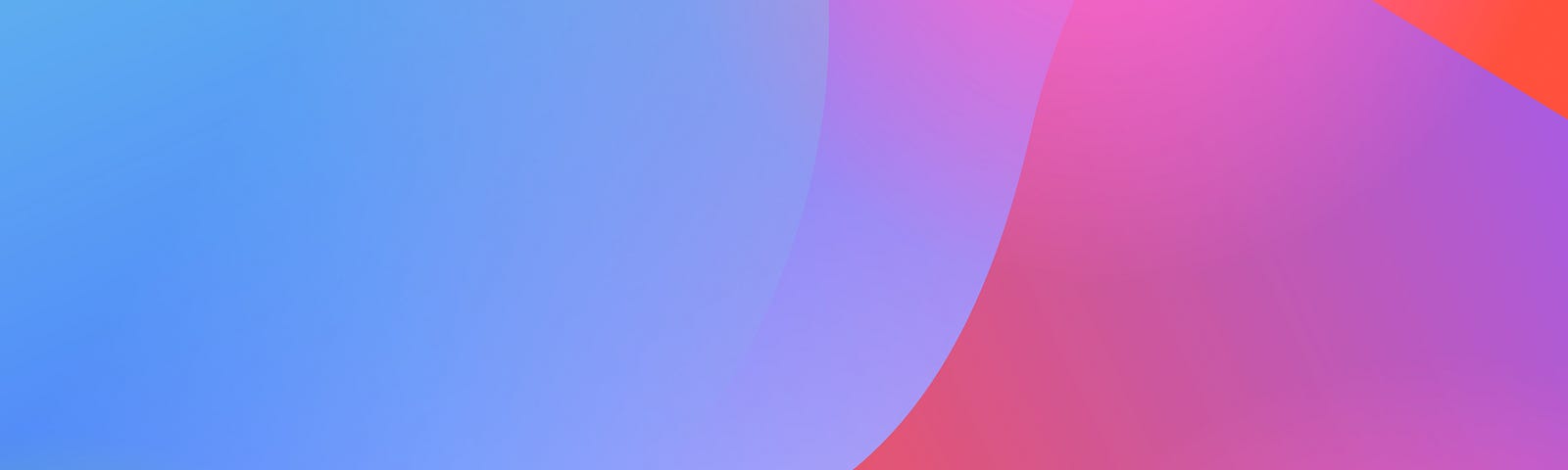 Flowing swirling blocks of vibrantly-hued color in a blue-to-purple-to-pink-to-red-to-orange-to yellow gradient.