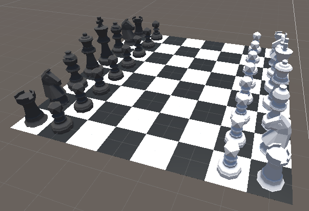 A chess board in Unity.