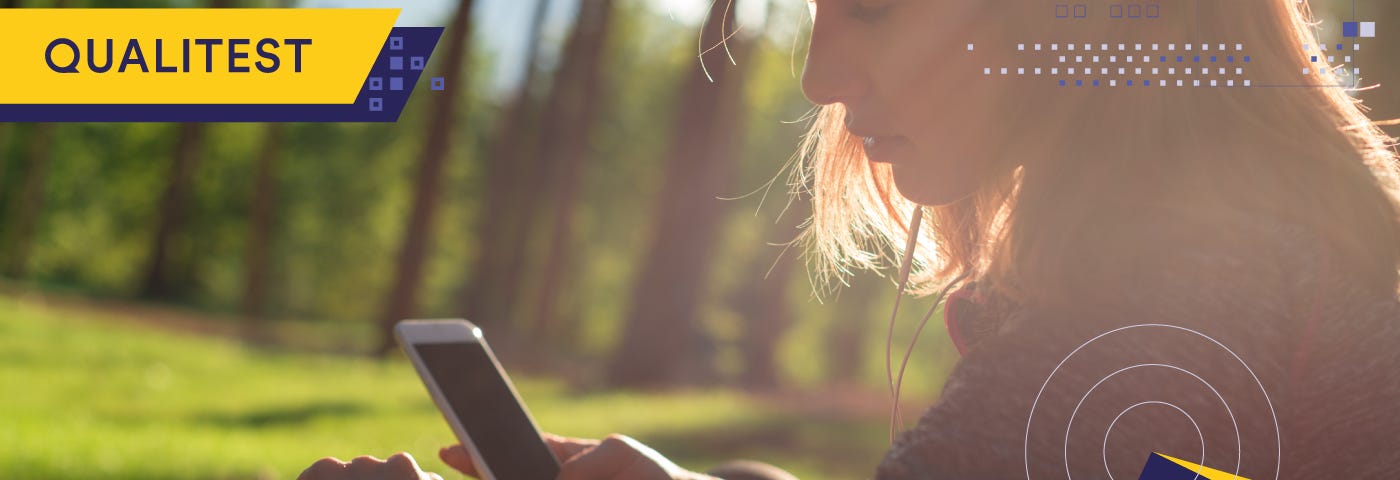 Woman connects her Iphone to Apple watch. Software testing is crucial for interoperability