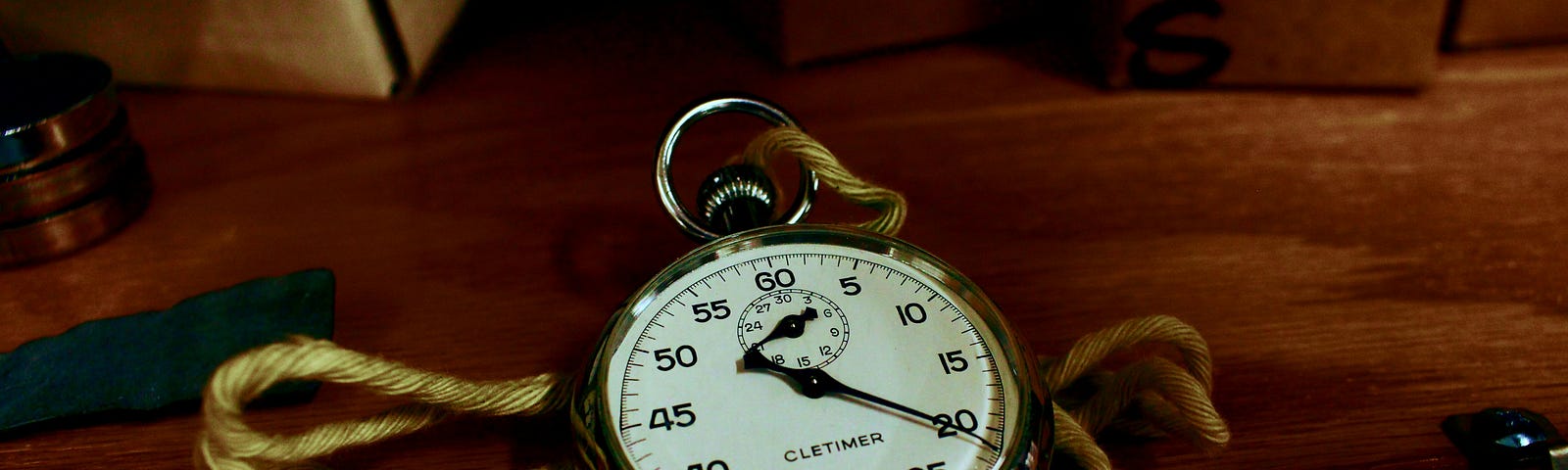 Photo of an old stopwatch.