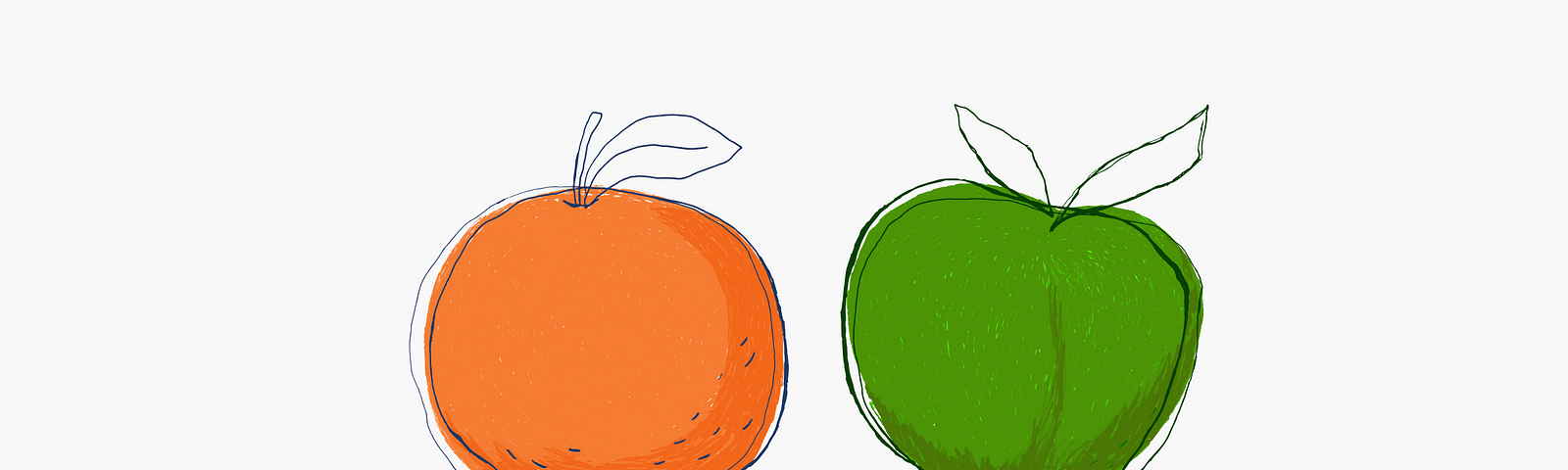 An illustration of orange and apple.