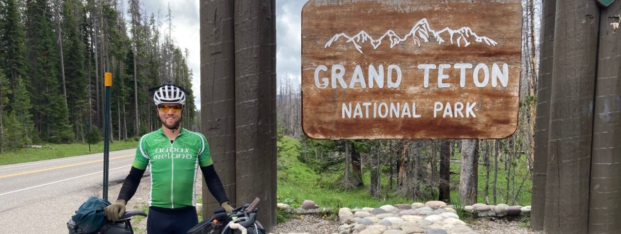 The author’s son, Nick Runtsch, arrives at Grand Teton National Park in Wyoming.