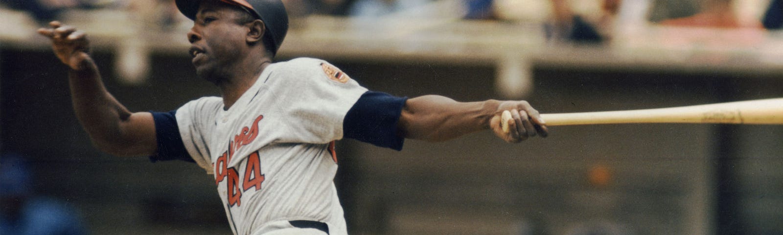 A young Henry Aaron playing for Milwaukee.
