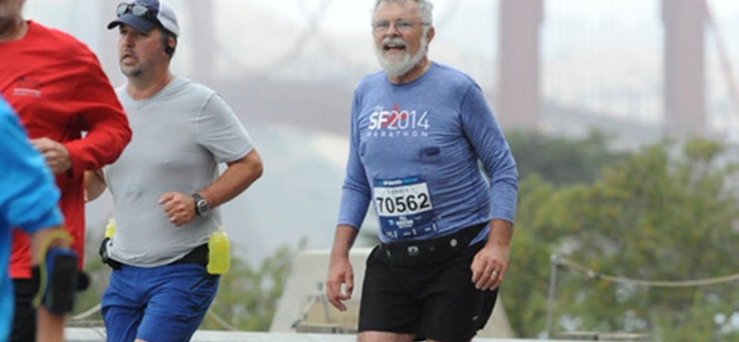 My husband running the San Francisco Marathon in 2014