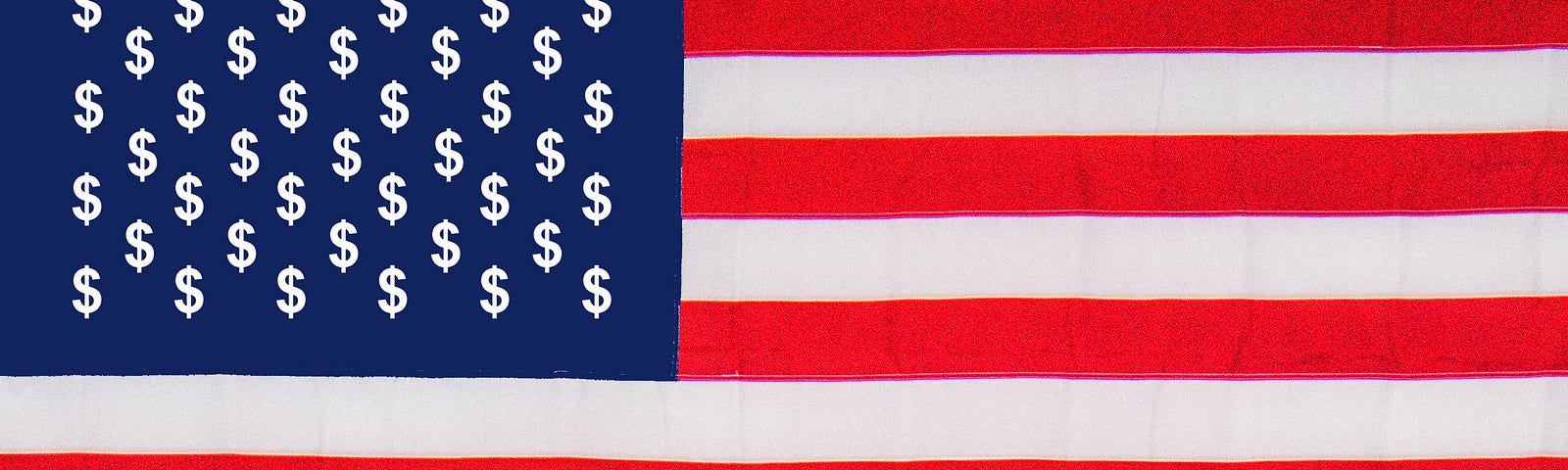 United States Flag with dollar signs instead of stars