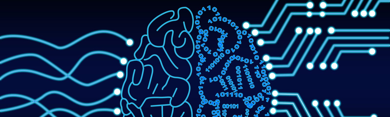 Artificial Intelligence Human Brain Processor Circuit. Cybernetic Brain. Machine Learning Technology Concept Illustration.