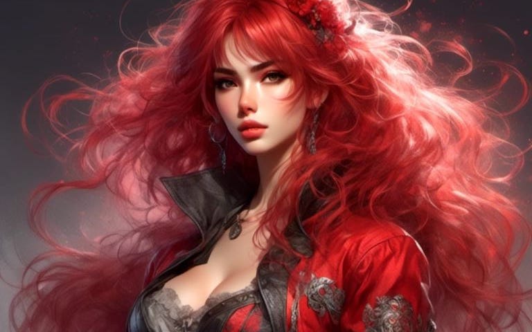 Beautiful young red-haired woman