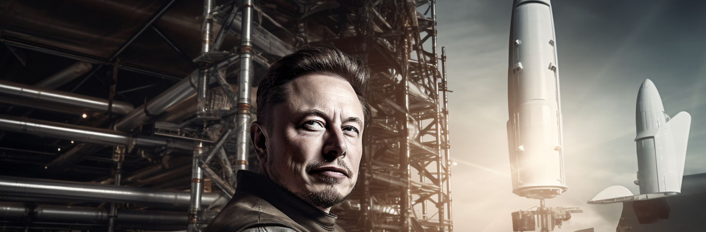 Successful like Musk : Image by David Watson and Midjourney