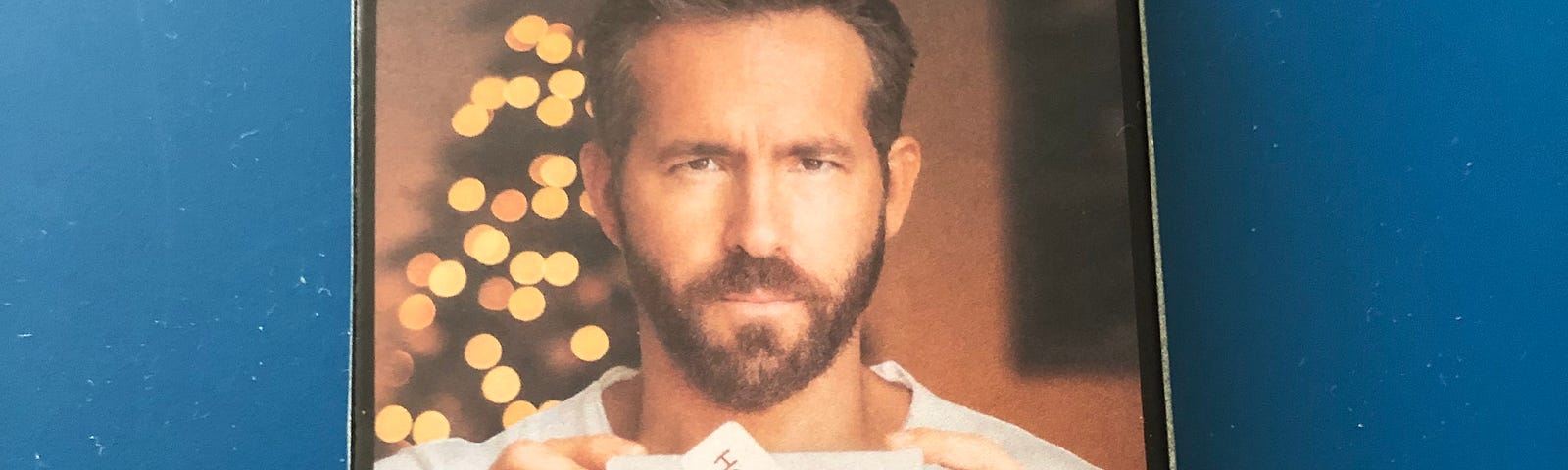 photo of Ryan Reynolds on the ornament he sent to Mint Subscribers