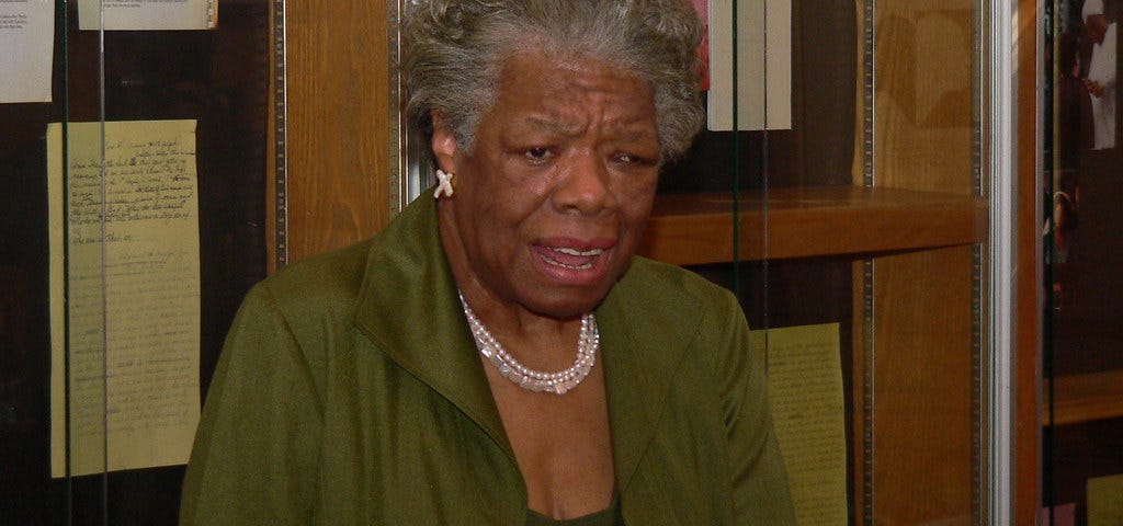 Maya Angelou speaking at reception in 2007