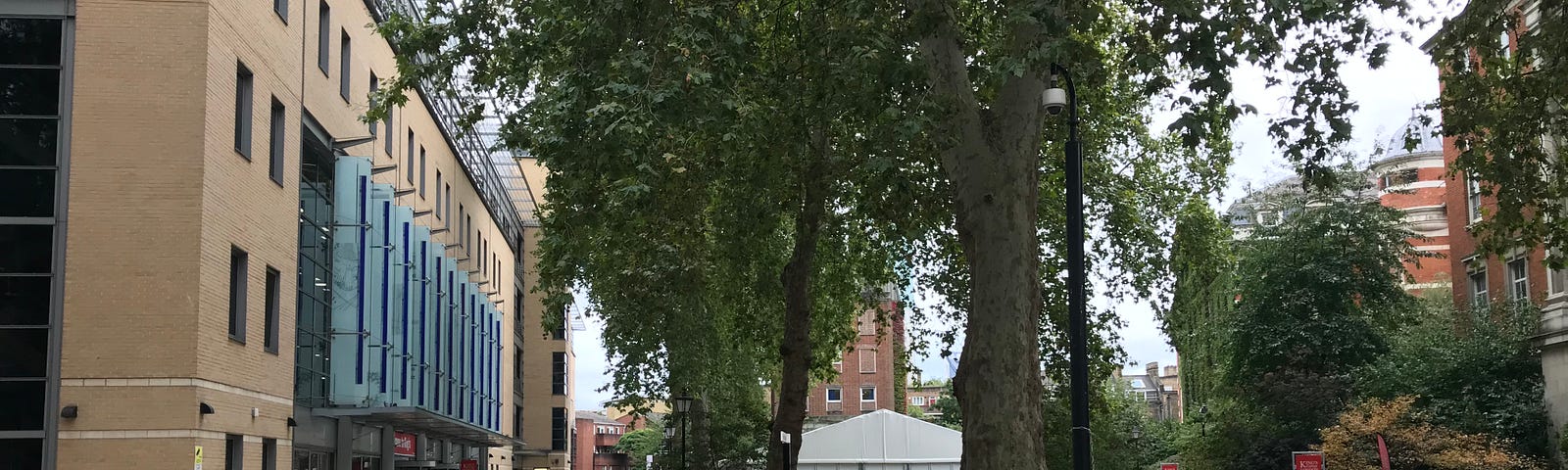 University buildings with a limited number of people