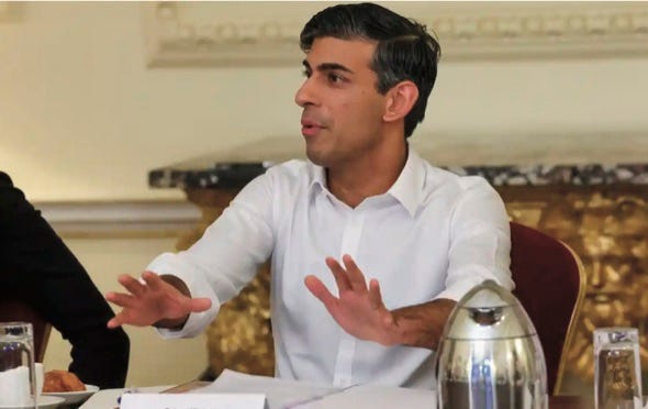 photo of Rishi Sunak gesturing