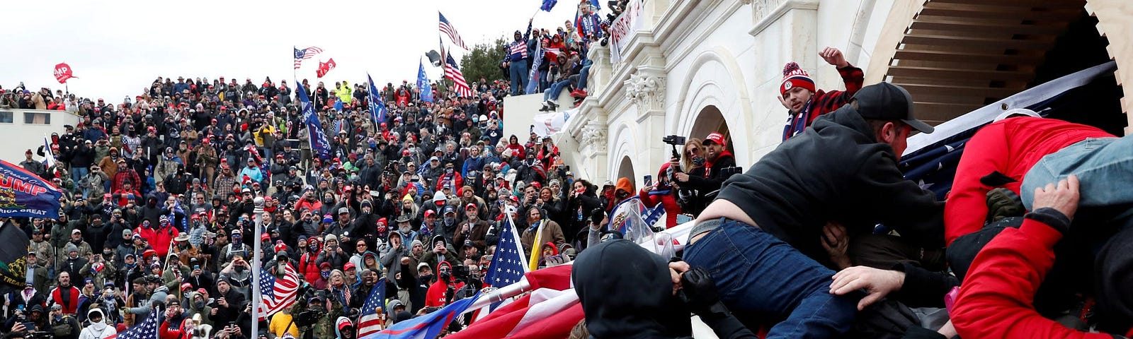 Pro-Trump protesters storm into the U.S. Capitol on Jan. 6, 2021.