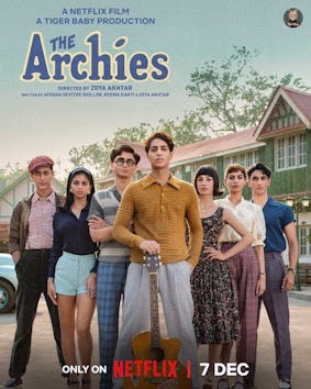 Original Release Poster for “The Archies” 2023 movie
