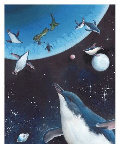 Little Blue Penguins in space