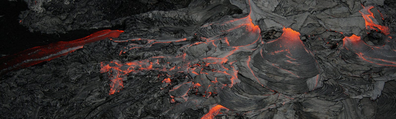 Hawaiian volcano eruption lava flows