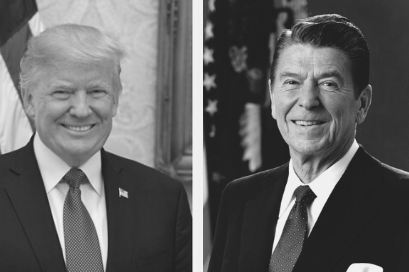 Donald Trump and Ronald Reagan’s official White House photos.