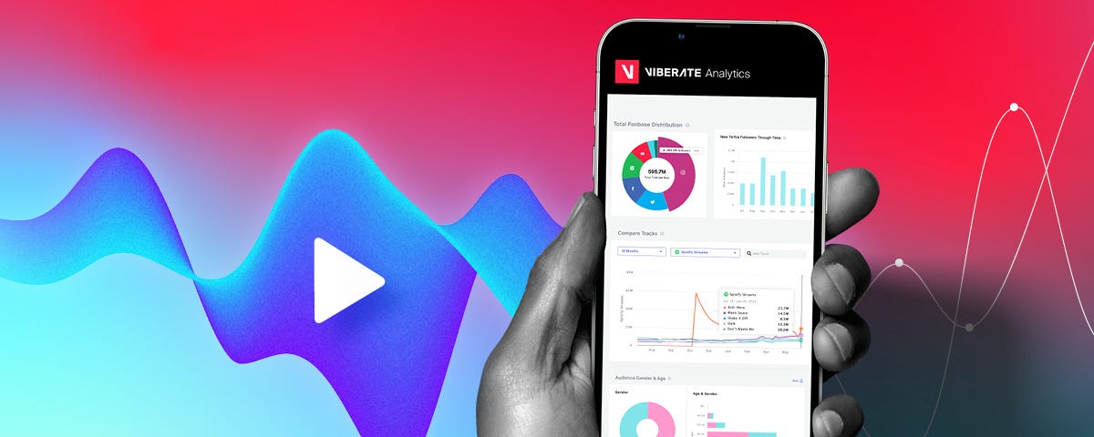 Viberate Analytics: Professional music analytics suite at an unbeatable price: $9.90/mo. Charts, talent discovery tools, plus Spotify, TikTok, and other channel-specific analytics of every artist out there.