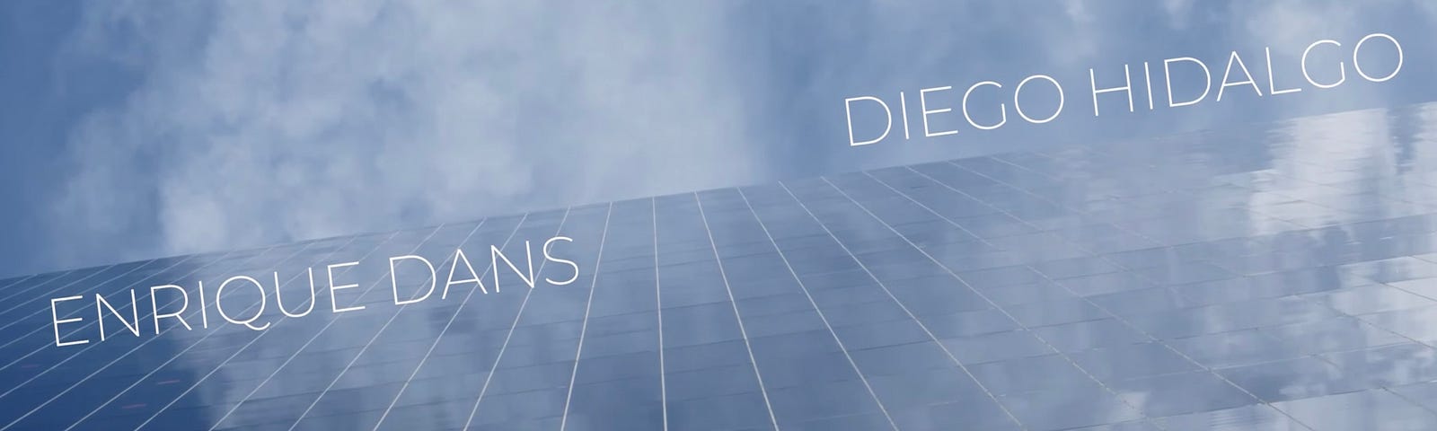 IMAGE: A take on the facade of the IE Tower with the names of Enrique Dans and Diego Hidalgo on top