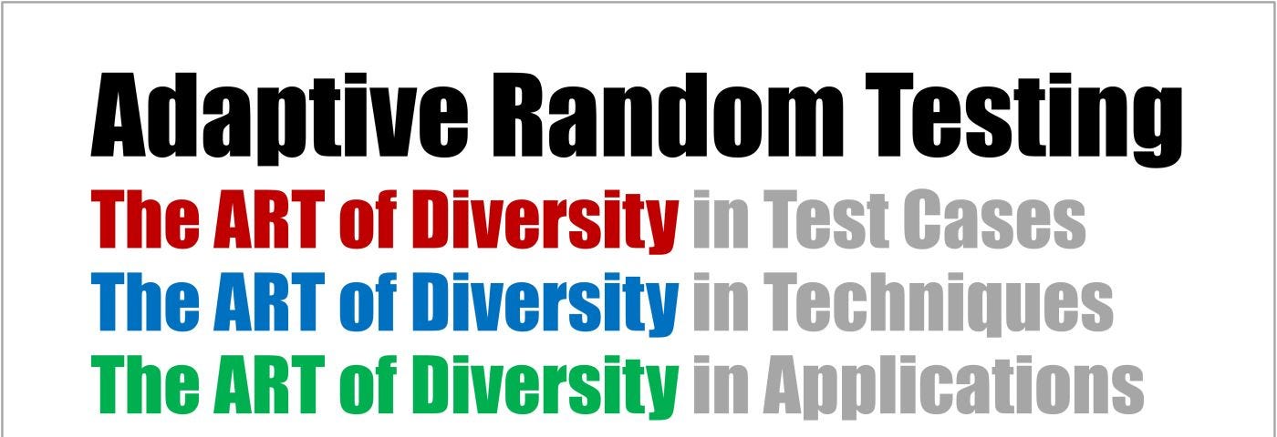 Adaptive Random Testing: The ART of Diversity in Test Cases, Technology, and Applications