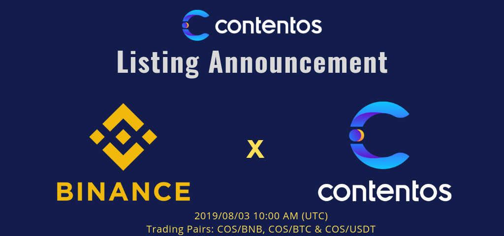 Binance Will List Contentos (COS)