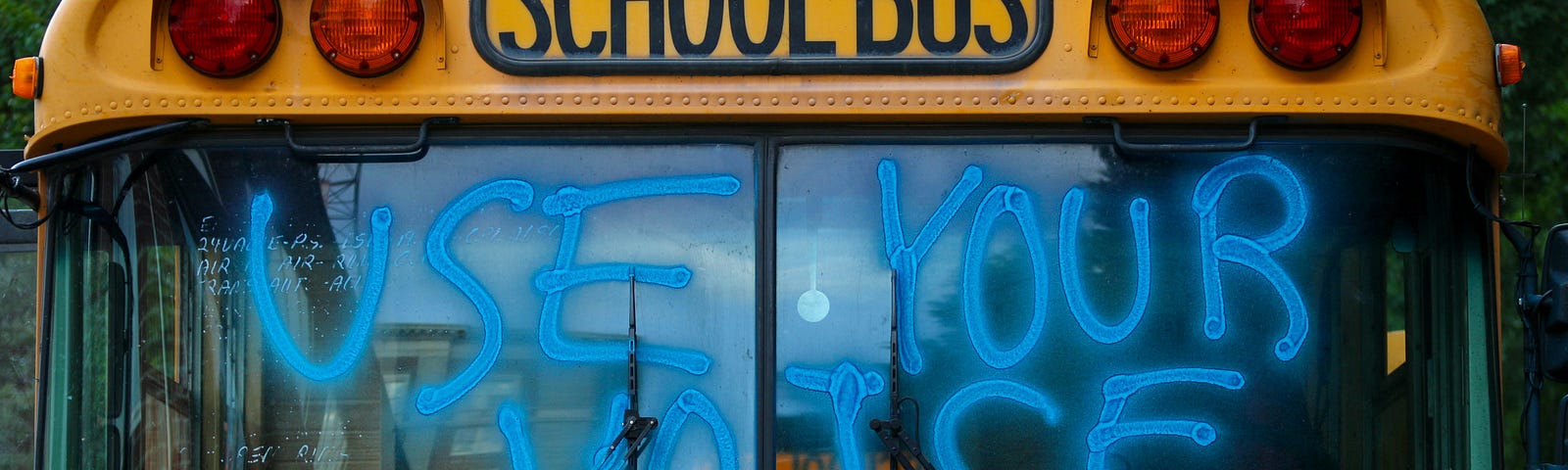 yellow school bus, protest, voice your convictions